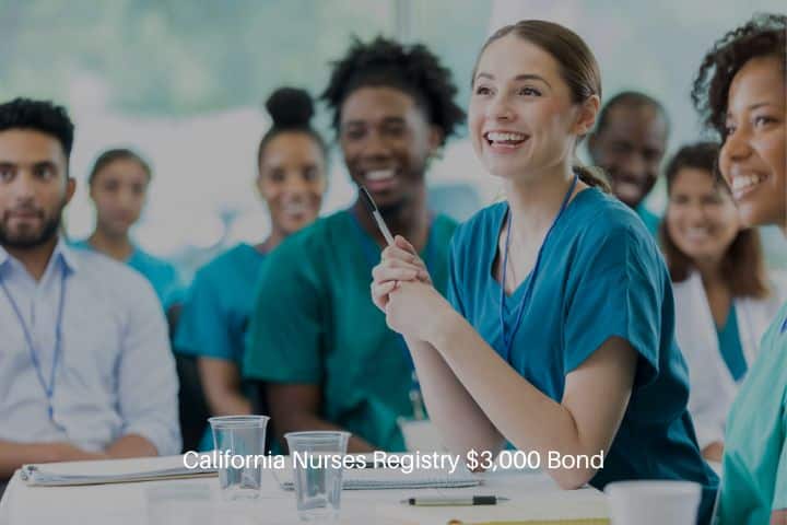 California Nurses Registry $3,000 Bond - Attentive nursing students in class.