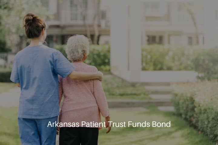 Arkansas Patient Trust Funds Bond - Caregiver walking with elderly woman outdoors.