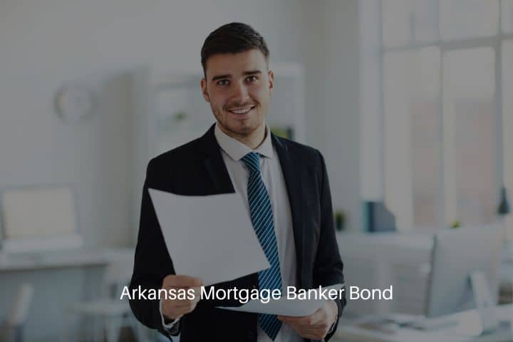 Arkansas Mortgage Banker Bond - Cheerful banker in formalwear standing in front of the camera.