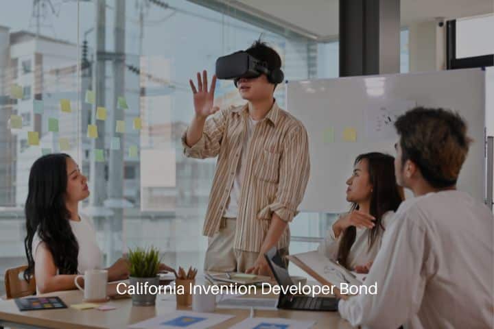 California Invention Developer Bond - Diverse development team testing virtual reality headset.