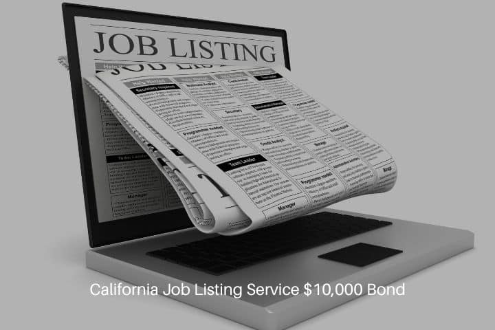 California Job Listing Service $10,000 Bond - Newspaper job search listing. Unemployed searching for a job.