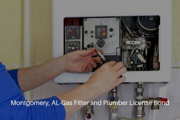 Montgomery, AL-Gas Fitter and Plumber License Bond-A repairman fixing a gas heating with a screwdriver.