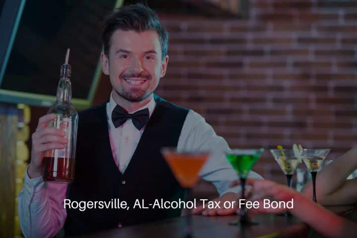 Rogersville, AL-Alcohol Tax or Fee Bond-Bartender is making cocktails at the bar counter.