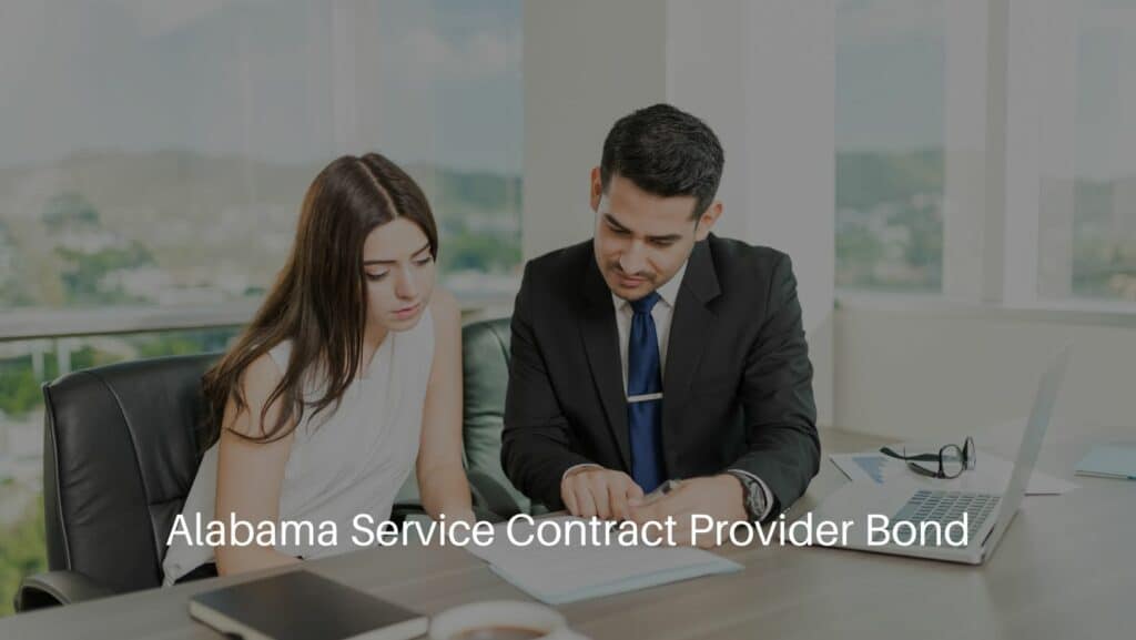 Alabama Service Contract Provider Bond - A concept of service contract provider. A female is reading her contract in front of a male inside the office.