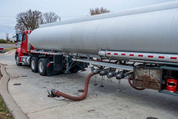 California Motor Vehicle Fuel Distributor Bond - Fuel truck filling the underground tank.