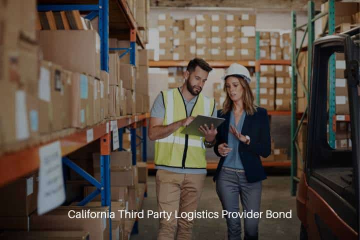California Third Party Logistics Provider Bond - Walking through a warehouse with a male worker.
