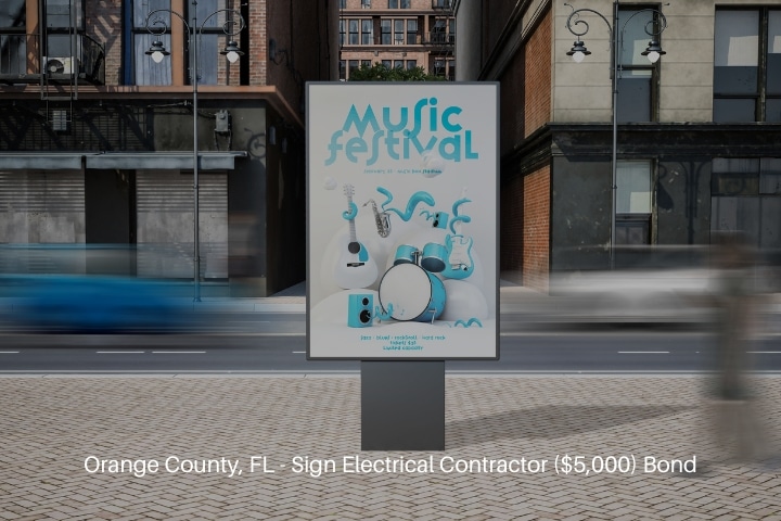 Orange County, FL - Sign Electrical Contractor ($5,000) Bond - Billboard music festival advertising mockup.