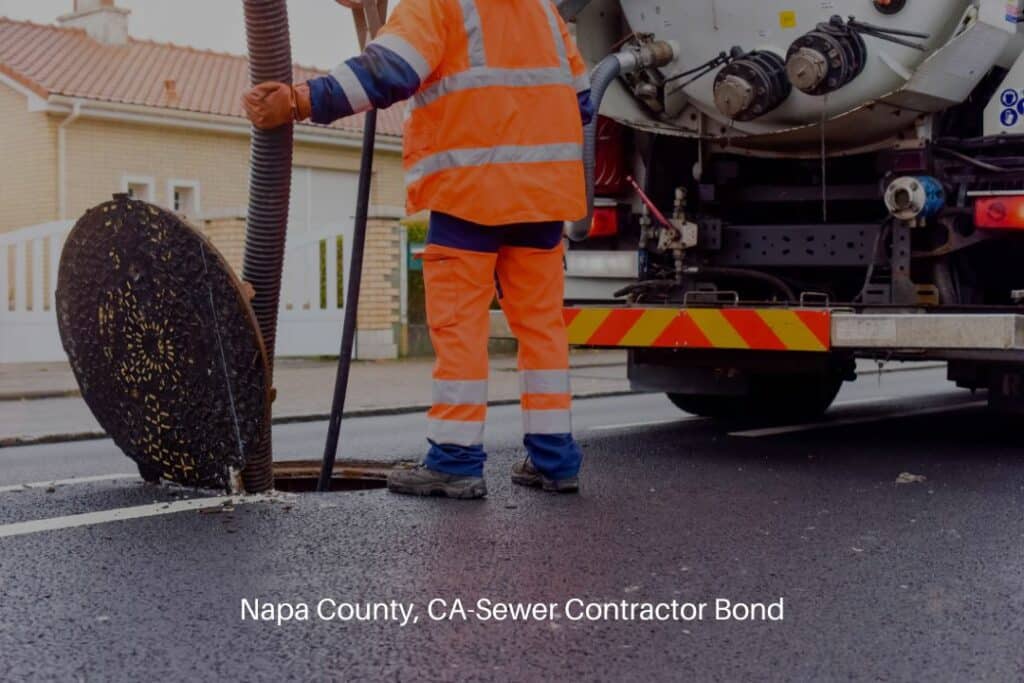 Napa County, CA-Sewer Contractor Bond - Workers cleaning and maintaining the sewers on the roads.