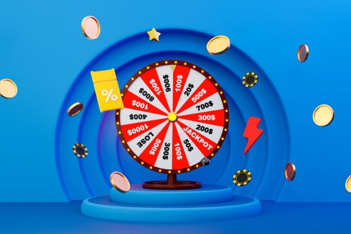 Connecticut Games of Chance Bond - Online casino. 3D realistic fortune wheel with coins and electric roulette.