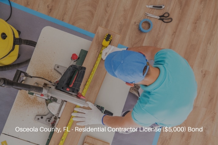 Osceola County, FL - Residential Contractor License ($5,000) Bond - Flooring contractor at work.