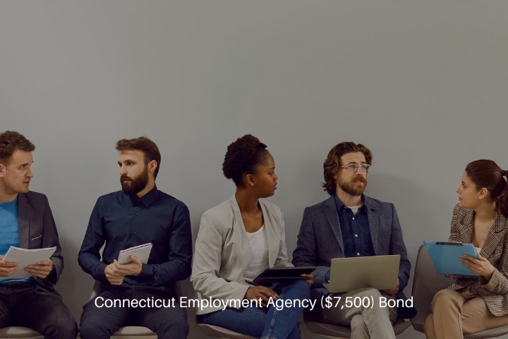Connecticut Employment Agency ($7,500) Bond - Men and women waiting in line for interview at large company.