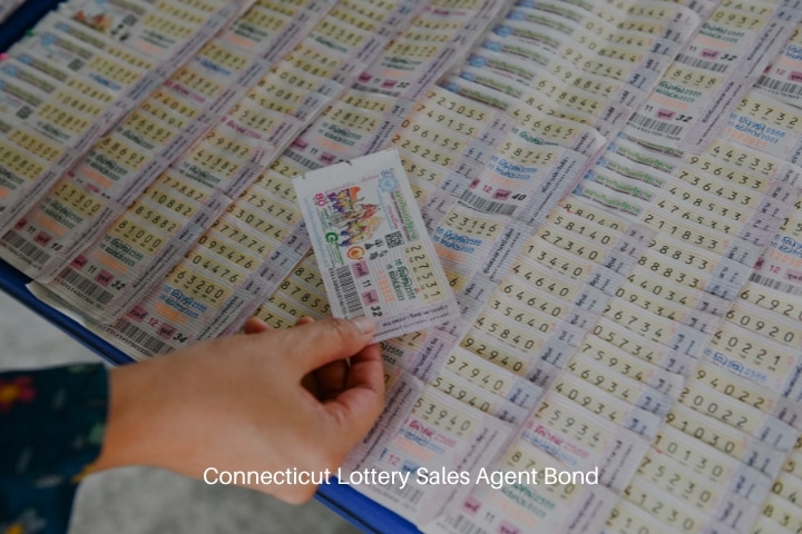 Connecticut Lottery Sales Agent Bond - Lottery tickets on store shop.