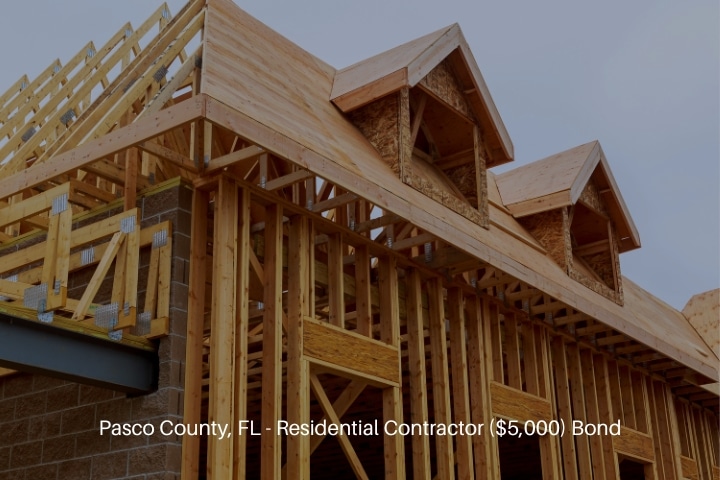 Pasco County, FL - Residential Contractor ($5,000) Bond - New construction of a house framed.