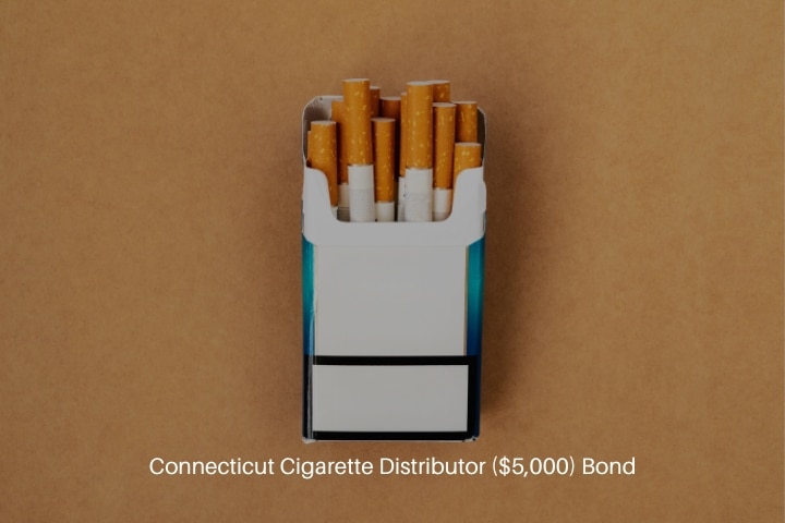 Connecticut Cigarette Distributor ($5,000) Bond - A pack of cigarettes with cigarettes sticking out.