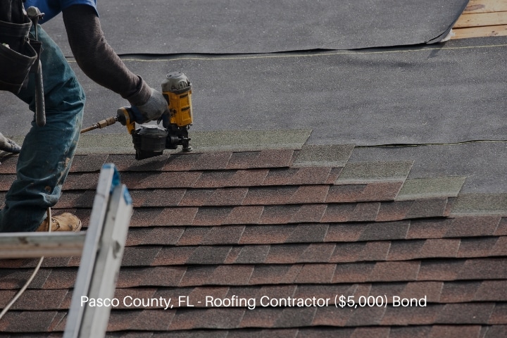 Pasco County, FL - Roofing Contractor ($5,000) Bond - Roofers installing new roof on house.