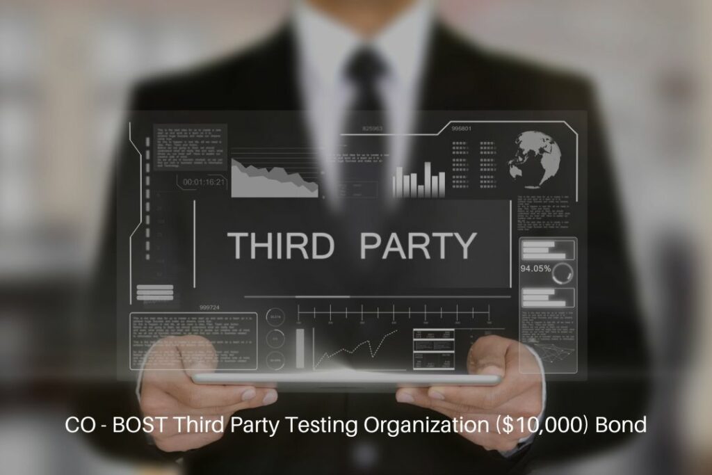 CO - BOST Third Party Testing Organization ($10,000) Bond - Third party, Hologram futuristic interface. Augmented virtual reality.
