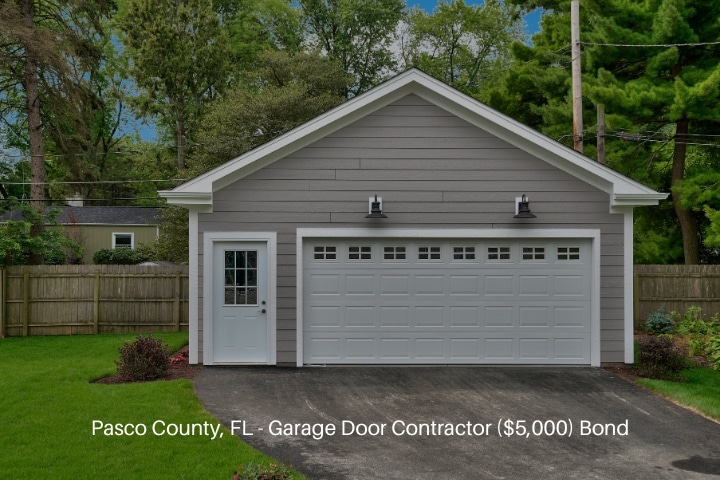 Pasco County, FL - Garage Door Contractor ($5,000) Bond - Two car garage behind new tour home.