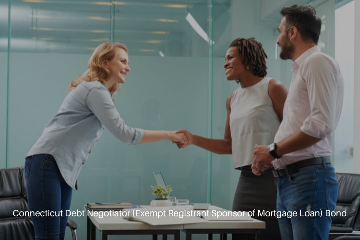 Connecticut Debt Negotiator (Exempt Registrant Sponsor of Mortgage Loan) Bond - Woman conducting negotiations with her client.