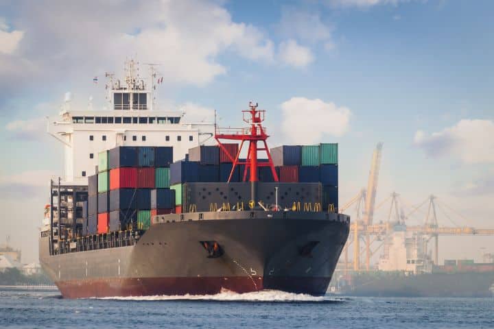 California Cargo Shipper's Agent ($10,000) Bond - Logistics and transportation of international container cargo ship leaving port.