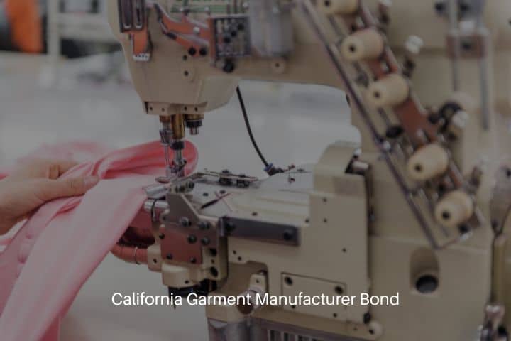 California Garment Manufacturer Bond - A seamstress working at the sewing machine. A textile and garment factory.