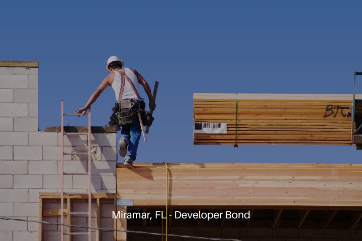 Miramar, FL - Developer Bond - Carpenter climbing up the ladder at a construction site.