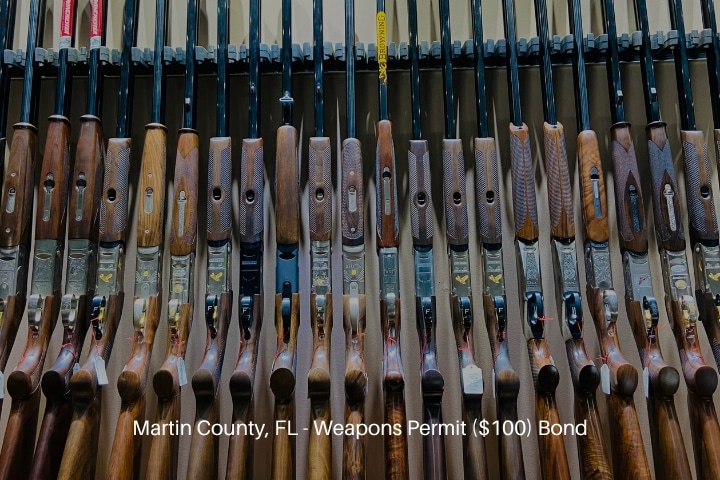 Martin County, FL - Weapons Permit ($100) Bond - Hunting weapons being arranged.