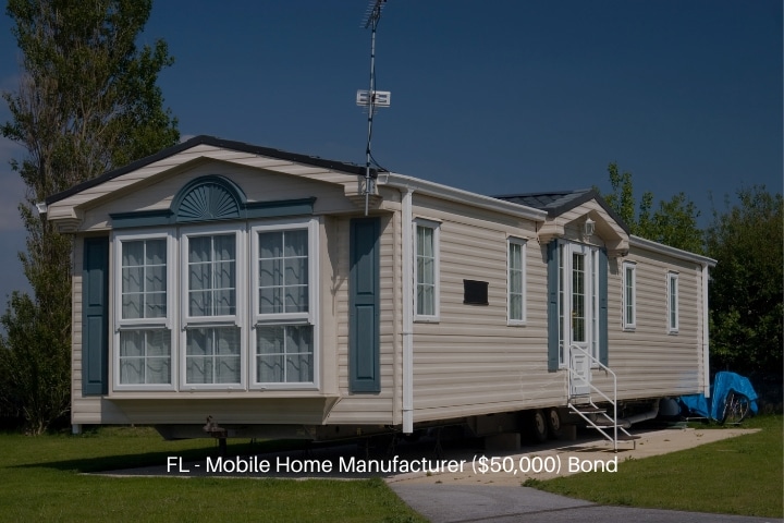 FL - Mobile Home Manufacturer ($50,000) Bond - Luxury mobile home slightly elevated.
