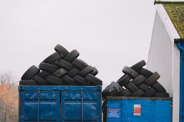 Jacksonville, FL - Disposal of Waste Tires Bond - Pile of vehicle's tires.