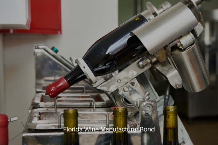 Florida Wine Manufacturer Bond - Sealing bottles of wine at winery.