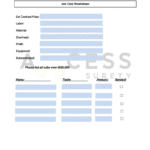 An image of Axcess Surety's fillable job cost breakdown form.