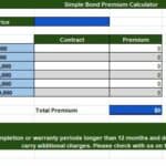 An image of the surety bond cost calculator worksheet at Axcess Surety.