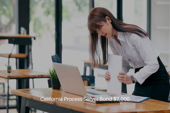 California Process Server Bond $2,000 - Young attractive asian preparing the legal documents to be deliver or served.
