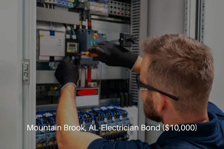 Mountain Brook, AL-Electrician Bond ($10,000)-Electrician working at the electric panel.