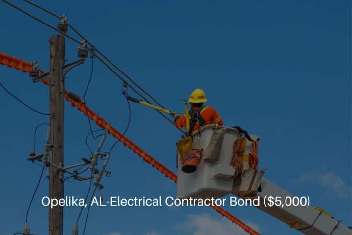 Opelika, AL-Electrical Contractor Bond ($5,000)-Contractor at work fixing electrical lines.