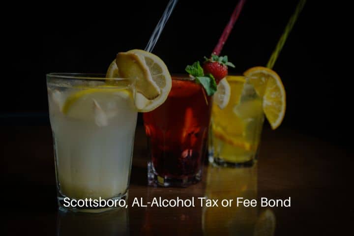 Scottsboro, AL-Alcohol Tax or Fee Bond-Fresh cocktail on a black background.