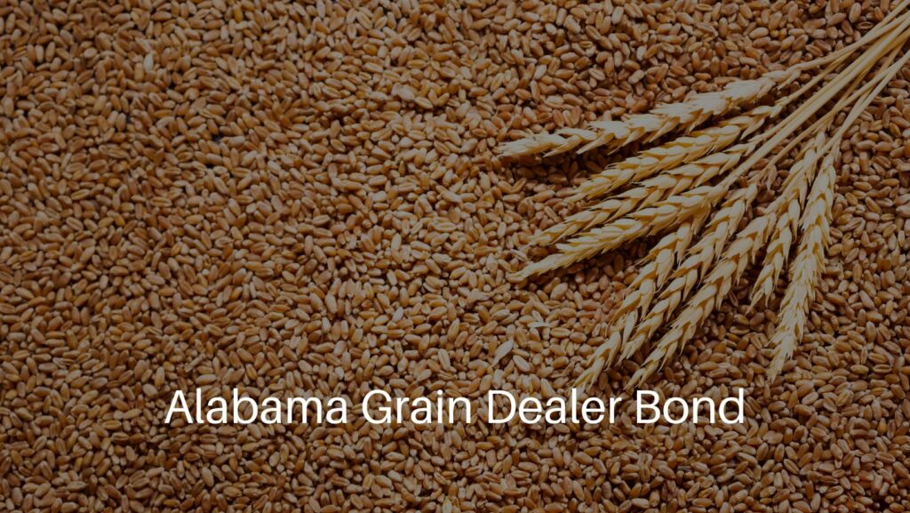 Alabama Grain Dealer Bond - Wheat ears with grains as background.