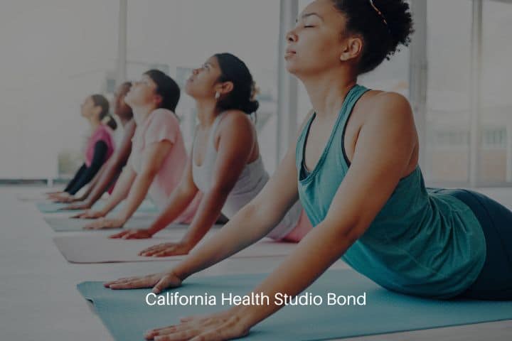 California Health Studio Bond - Yoga class of diverse women and fitness exercise for health, peace and wellness.