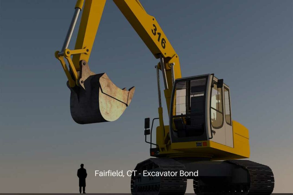 Fairfield, CT - Excavator Bond - A color yellow excavator.
