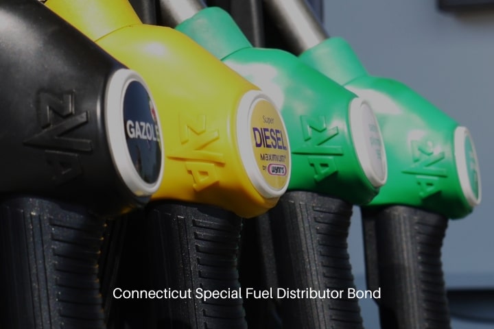 Connecticut Special Fuel Distributor Bond - Gasoline pump in color variations.