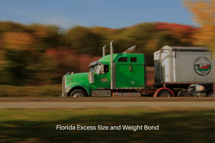 Florida Excess Size and Weight Bond - Green freight truck.