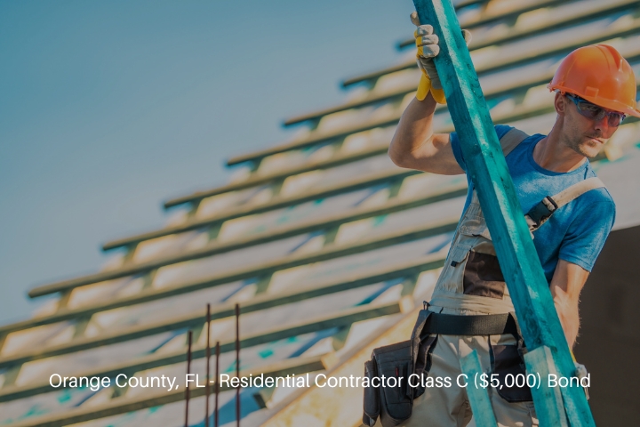 Orange County, FL - Residential Contractor Class C ($5,000) Bond - Roof construction wood.