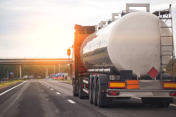 Connecticut Heating Fuels Distributor Bond - A truck with a tank trailer transports a liquid dangerous cargo.