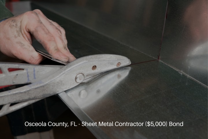 Osceola County, FL - Sheet Metal Contractor ($5,000) Bond - HVAC Installer using tin snips to trim duct sheet metal.