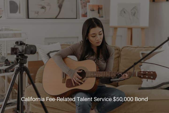 California Fee-Related Talent Service $50,000 Bond - A young woman vlogging her talent in music.