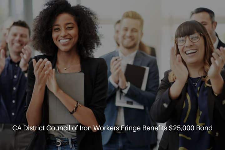CA District Council of Iron Workers Fringe Benefits $25,000 Bond - A group of employees clapping during a conference.