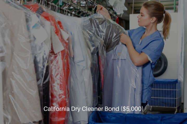 California Dry Cleaner Bond ($5,000) - Young woman working in a modern dry cleaner.