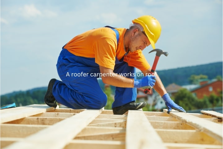 Jacksonville, FL - Carpentry Subcontractor ($5,000) Bond - A roofer carpenter works on roof.