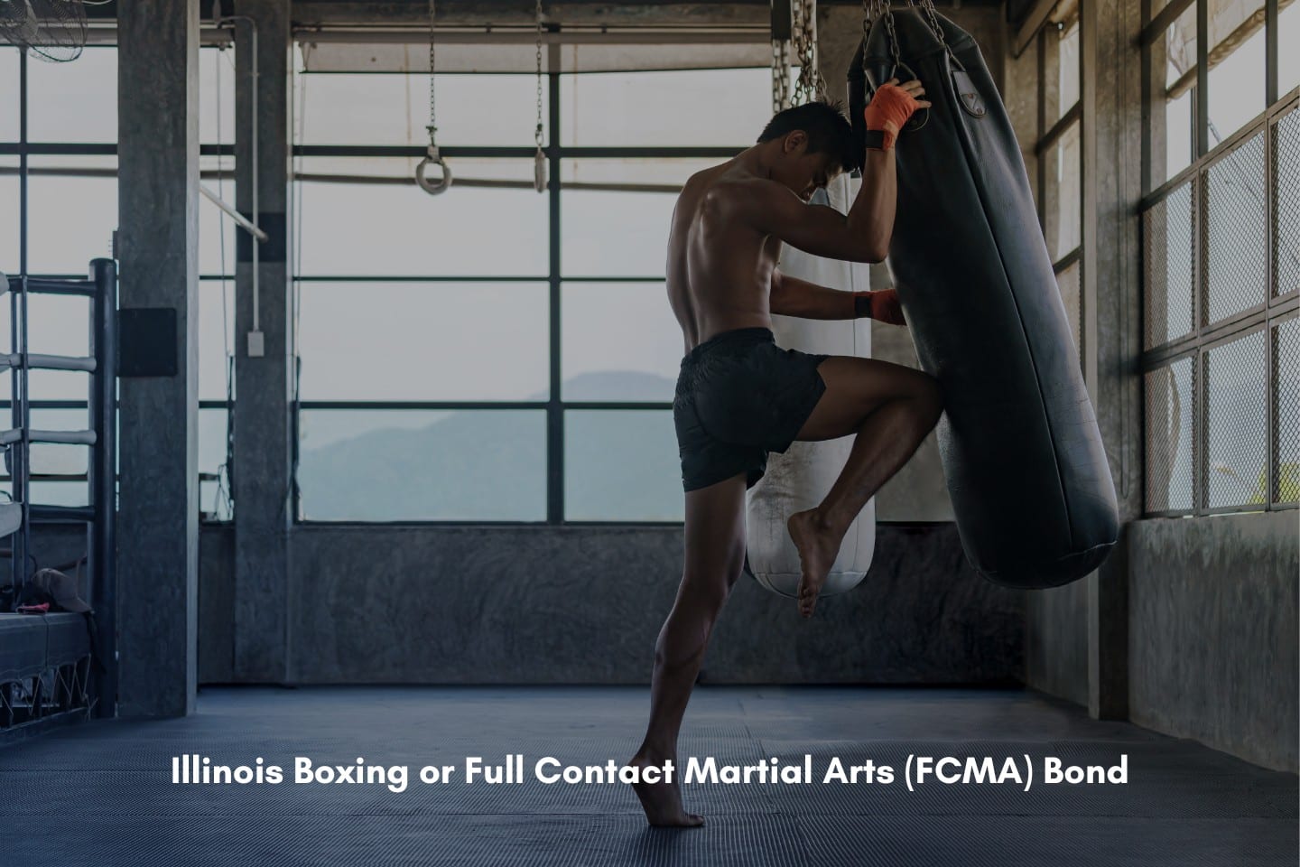 Illinois Boxing or Full Contact Martial Arts (FCMA) Bond - Fighter is practicing in boxing gym, thai boxing, martial arts.