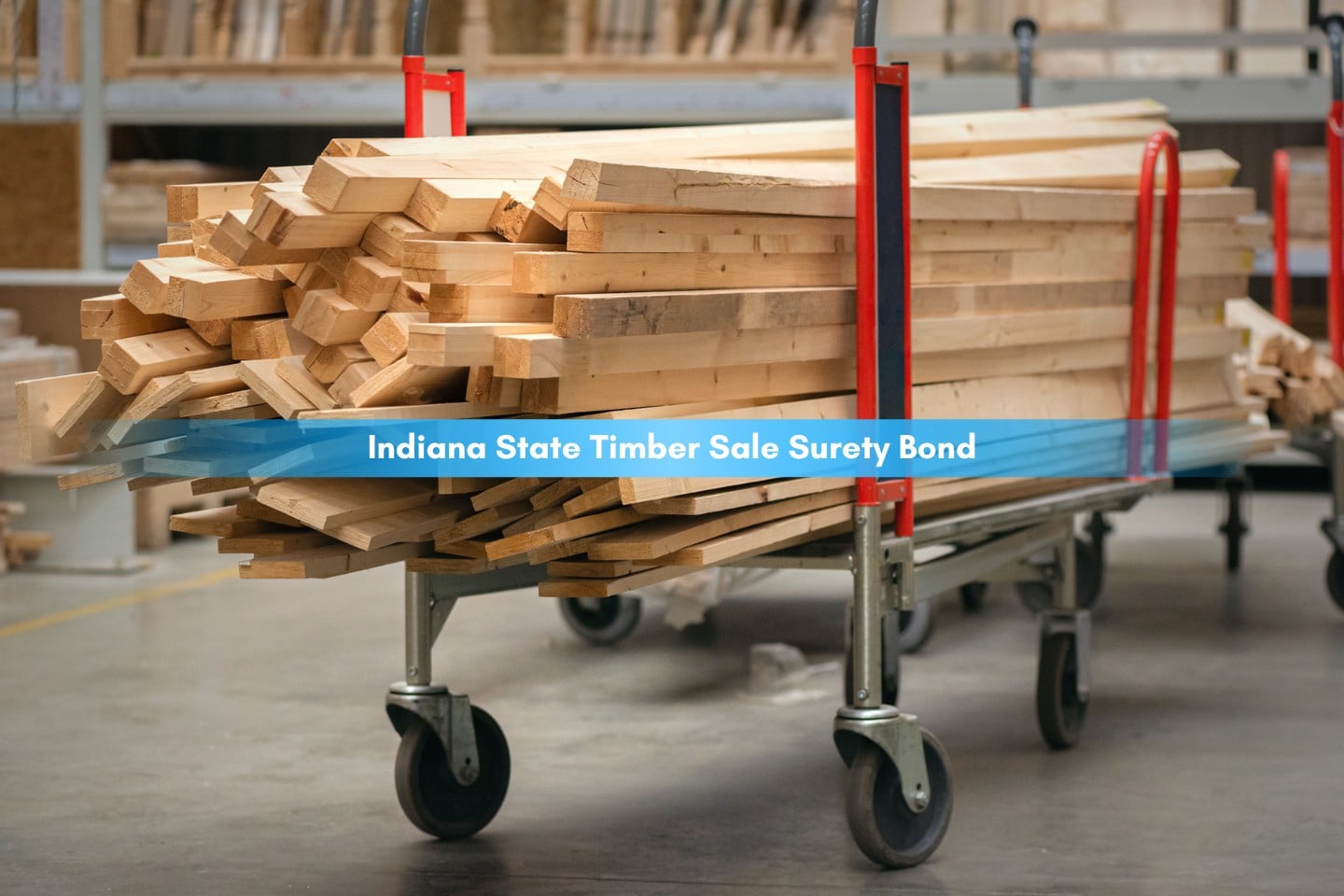 Indiana State Timber Sale Surety Bond - A timber on shopping cart in a construction store.