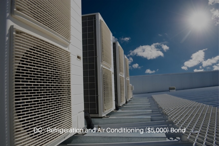 DC - Refrigeration and Air Conditioning ($5,000) Bond - Air conditioning units with sun and blue sky.